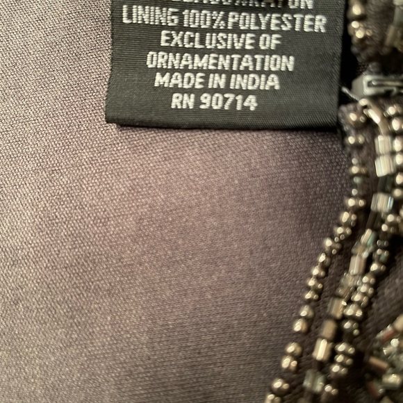 Formal beaded gown PISSARO NiGHTS 12 mother Bride Groom dress worn once CARBON - Picture 6 of 12